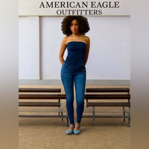 American Eagle, Curvy Super Hi-Rise Jegging, Size 00, Dark Blue - Picture 1 of 14